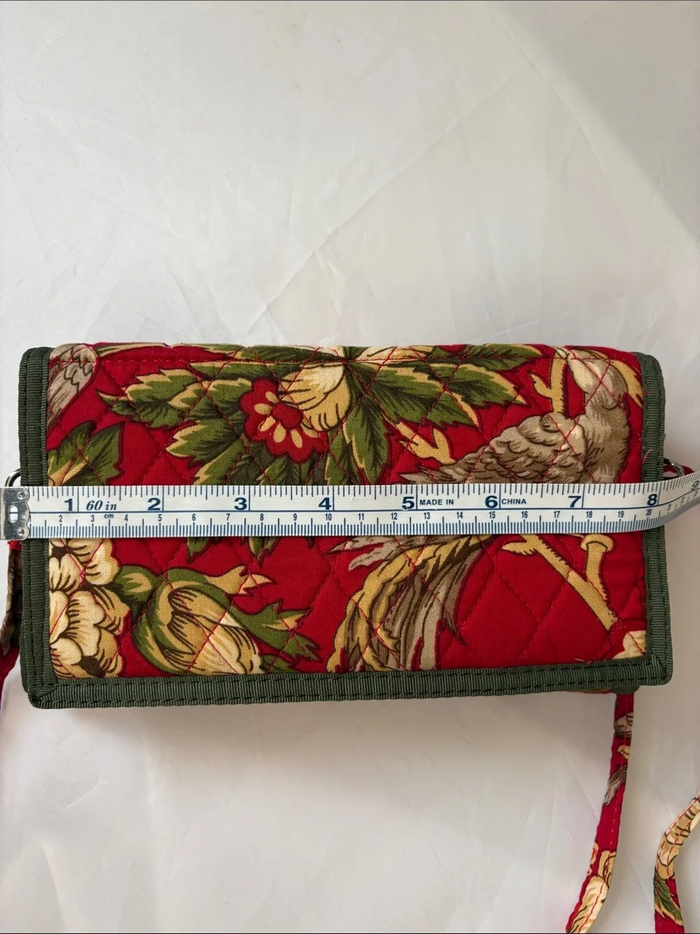April Cornell Red Floral Quilted Crossbody Bag